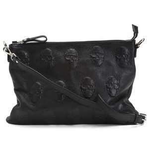 NEW IO Pelle Leather Skull Crossbody Handbag